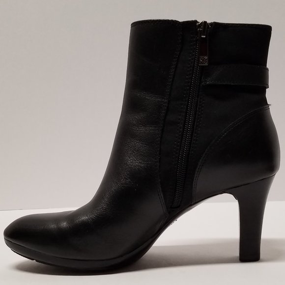 Anne Klein iFlex AKSTOKE Black Leather High Heel Booties - Picture 8 of 16